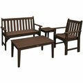 Polywood Vineyard 4-Piece Mahogany Bench Seating Set 633PWS3561MA